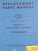 CVA-Kearney & Trecker-CVA Kearney Trecker No. 8, Single Spindle Automatic Attachments, Parts Manual-No. 8-01